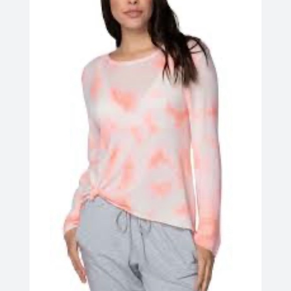 CENTRAL PARK WEST
Tie Dye Cutout V-Neck Pullover, blush and white - Picture 6 of 6